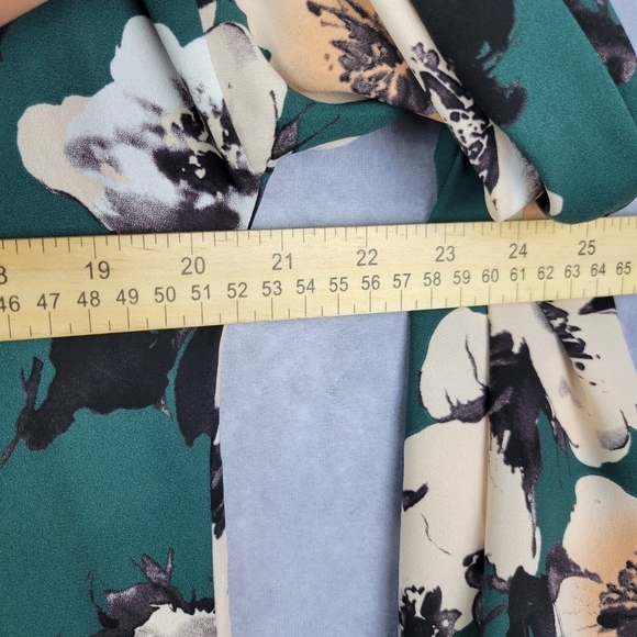 PinkBlush Green Floral Chiffon Long Plus Cover Up KIMONO Size M - Picture 7 of 11